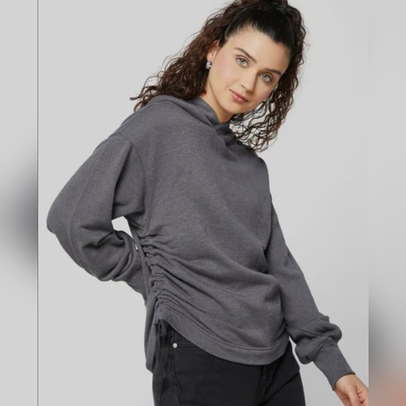 Aerie Charcoal Hoodie with Side Ties - Picture 1 of 8